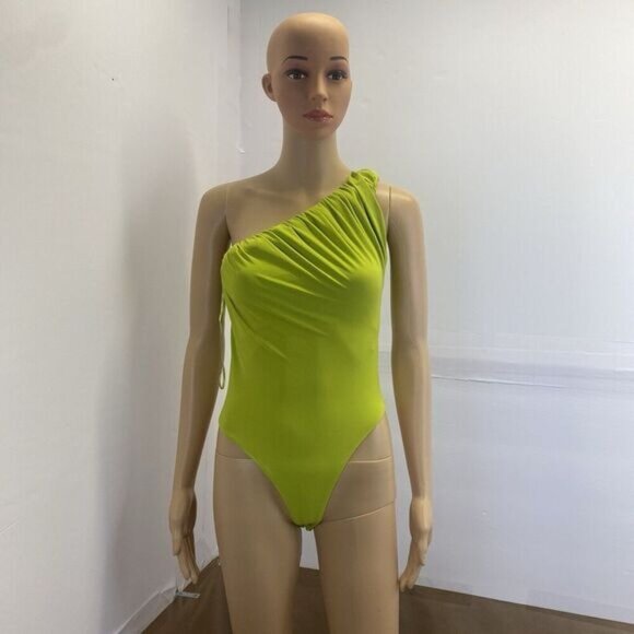 Zara Women’s asymmetrical one shoulder bodysuit pistachio green size Small New - Picture 4 of 16